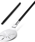 Pro-Grade 9-Inch Perforated Pizza Peel With Long Detachable Handle for Rotating and Transferring Pizzas from Oven or Grill.