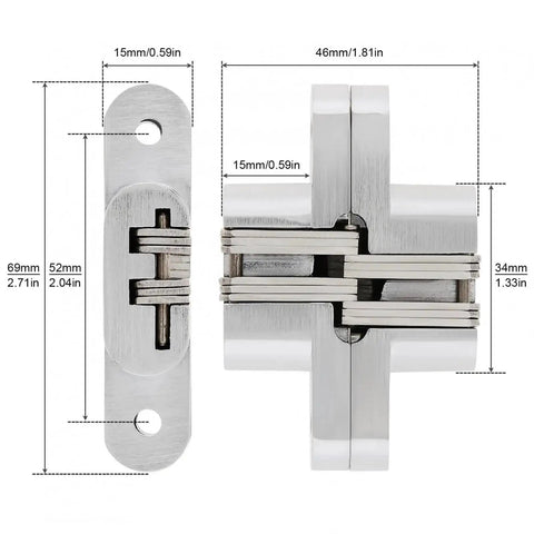 180 Degree Zinc Alloy Concealed Hinge For Folding Doors With Screws Included And Easy Install Heavy Duty Build Quiet Operation