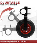 8 Inch Gate Wheel Heavy Duty Gate Caster For Farm And Metal Swing Gates Fits One And Three Eighths To Two Inch Gate Frames Prevents Gate Drag On Chain Link And Sliding Gates With 330 Lb Capacity And Durable Rubber Tire On Steel Plate With Galvanized