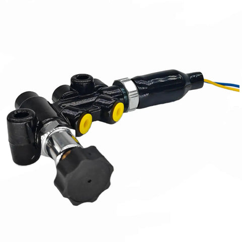 Beefed Up Universal Brake Proportioning Valve And Mounting Bracket Line Kit With Adjustable Dial Control compatible with Wilwood style systems.