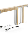 Pocket Door Frame Kit For 24 To 36 Inch Wide Doors 80 Inch High With Two Way Soft Close System, wood and galvanized steel construction.