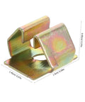 Premium Gold U Shaped Automotive Fasteners 50 Piece Set Replacement Panel Mounting Clips For Cars And Trucks With Vibration Resistant License Plate Hardware That Keeps Your Ride Rock Solid And Looking Crisp, close-up of a gold U nut fastener.