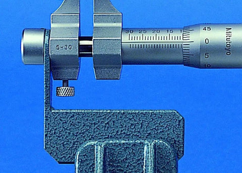 Go To Vernier Inside Micrometer Caliper Type, Satin Chrome Finish, 5-30mm Range, Locking Jaw in precision measurement setup