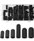 105Pcs Car Vacuum Cap Kit 6 Sizes PVC Vacuum Plugs in storage case, various sizes shown for hose replacement and manifold use.