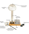 Van De Graaff Generator Motor Driven 120 To 240V 50 To 60Hz Includes Assembled Base With DC Motor Power Cord Discharge Wand Accessories