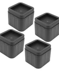 Furniture Stability Vibration Pads Set 12 Pcs Slip Resistant Rubber Foot Pads For Washing Machines Sofas And Beds With Stackable Bed Risers To Add Height And Create Extra Storage Space - Black stackable risers detail
