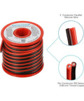 Ultra Flexible 16 Gauge 2 Conductor Silicone Wire Spool Red And Black For LED Strip Extension Cable 25 Feet High Temperature 200 Degree C 600 Volt With Tinned Copper