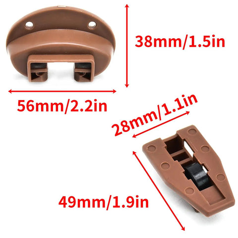 Game Changer Three Pack Plastic Center Mount Drawer Track Glides with size measurements for easy installation and use.