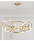 Modern Stainless Steel Creative LED Pendant Lamp Luxury Living Room Restaurant Bedroom Hotel Minimalist Chandelier Decor Light in gold and white design.