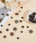 Flower Snap Button Kit With 16 Sets In 8 Styles Vintage Metal Flat Round Floral Fasteners For Sewing DIY Crafts Garment Making Mixed Color Alloy Buttons For Clothes And Decorations, 17 mm