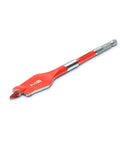 Fast Action Screw Point Paddle Drill Bit 6 Inch By 7/8 Inch Shank with contoured paddle and quick shank in red, isolated view