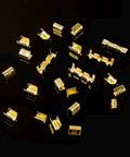 500 Pcs U Shape Copper Ring Terminals Crimp Kit Non Insulated Assortment For Quick Wire Hookups displayed randomly.