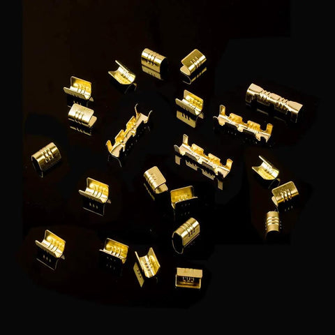 500 Pcs U Shape Copper Ring Terminals Crimp Kit Non Insulated Assortment For Quick Wire Hookups displayed randomly.