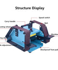 Heavy Duty 950W Dual Belt Sander And Electric Grinder For Metal Wood Polishing Multifunctional Abrasive Machine With Pure Copper Motor, structure display with labeled parts.