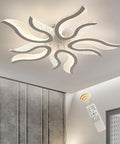 Flame Shape Dimmable LED Ceiling Light 50W With Remote Control 3000K To 6500K Color Temperature About 31 Inch Modern Chandelier Fixture