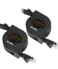 Retractable Cat6 Ethernet Cable 6ft Flat Network Cable With RJ45 Connectors for High Speed LAN Internet Gaming PS4 Router 2 Pack
