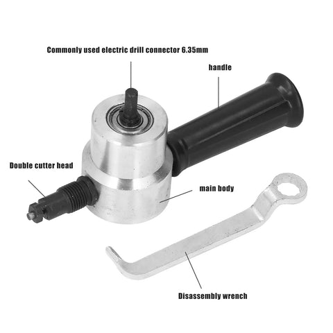 Heavy Duty Rasty Port Electric Nibbler Cutter For Sheet Metal Cutting with double cutter head and handle for precise control.