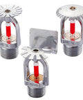 Heavy Duty Copper Pendent Fire Sprinkler Head For Quick Response Water Spray Kit, showing chrome finish and half inch threads.