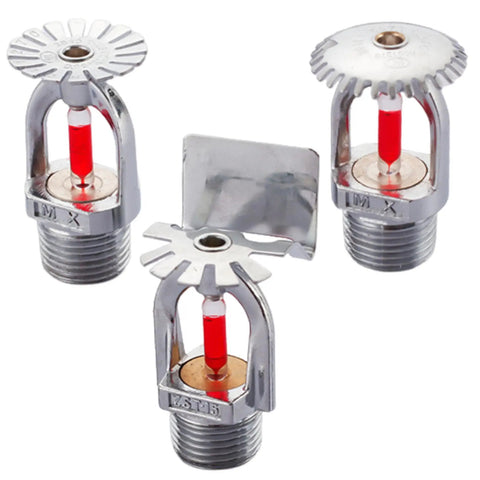 Heavy Duty Copper Pendent Fire Sprinkler Head For Quick Response Water Spray Kit, showing chrome finish and half inch threads.