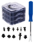 Auto Expansion Clip Kit For Bumper And Body Fasteners Replacement Durable Plastic Retainer Set Easy Install For Cars And Trucks No More Lost Clips Perfect For Quick Car Bumper Repairs, plastic clips and tool
