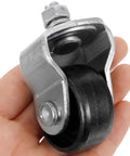 Close-up of heavy-duty steel caster wheel from 2 Pack Replacement Floor Jack Caster Wheels Heavy Duty Castor Wheels For Off Road Use.