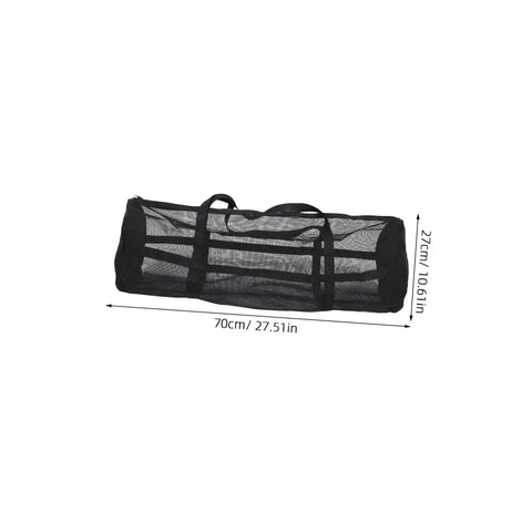 Versatile Diving Mesh Duffle Bag For Snorkel Gear And Sports Equipment showing dimensions 70cm by 27cm
