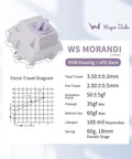 Morandi 35 Pack 5 Pin Linear Mechanical Keyboard Switches With Dope Bottom Out Feedback Crisp Feel High Transmittance PMMA Light Guide And Even RGB Illumination For Your Keyboard, POM housing UPE stem