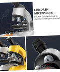 Kid Friendly Microscope Kit With High Definition Magnifier And LED Light for educational exploration, featuring rotating magnifier