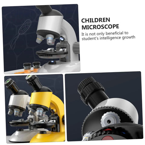 Kid Friendly Microscope Kit With High Definition Magnifier And LED Light for educational exploration, featuring rotating magnifier