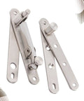 Detachable Wood And Stainless Steel Pivot Hinge With Upper And Lower Metal Hinges Heavy Duty Rotating Door Hardware In Silver Finish