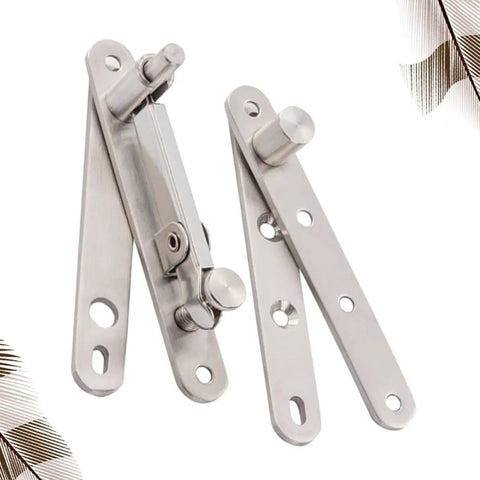 Detachable Wood And Stainless Steel Pivot Hinge With Upper And Lower Metal Hinges Heavy Duty Rotating Door Hardware In Silver Finish