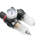 Pro Grade Pneumatic 1/4 Inch NPT Air Filter Regulator Kit With Brass Fittings And Gauge AFC2000 Style