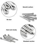 680 Piece Cotter Pin Assortment Kit In 304 Stainless Steel with smooth and burr-free surface, showing detailed sections.