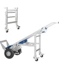 Heavy Duty 550 Lbs Electric Stair Climbing Hand Truck Dolly W Auto Edge Brakes & Ground Support ZW7250GC Bundle side view with wheels.