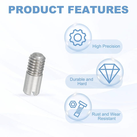 15 Pack M4 X 10mm Slotted Cylindrical Pins, 304 Stainless Steel Dowel With External Thread, silver tone, product features