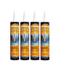 Four tubes of Gray Polyurethane Self Leveling Concrete Sealant for Cracks and Expansion Joints 10.1 Oz Quick Cure Tack Free in 60 Minutes