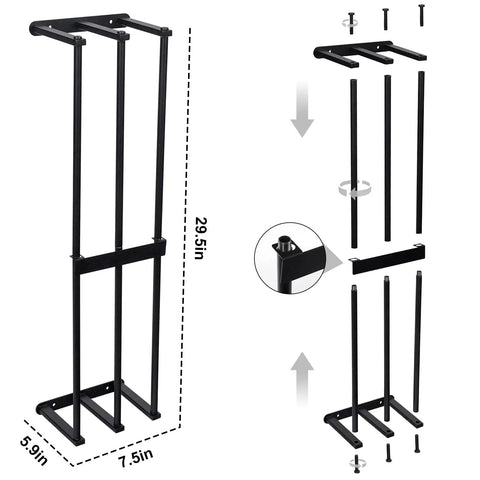 Super Sturdy Steel Towel Rack Wall Mount For Small Bathrooms, 3 Bar Rolled Towel Holder With A Solid Middle Rail, 29.5x7.5x5.9 in