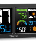 Wireless Indoor Outdoor Weather Station with Atomic Clock, Large 5.9 Inch HD Color Display, Digital Temperature Humidity Monitor