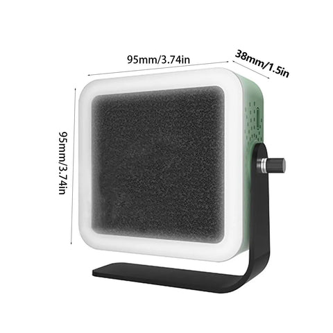 Compact Rechargeable Solder Fume Extractor And Mini Solder Fan With Bright Led Spotlight Hella Smooth Operation For Phone Circuit Fixes No Sweat Portable Smoke Absorber side view with dimensions