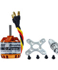 Beefy High Performance Brushless Outrunner Motor For RC Drones And Fixed Wing Aircraft 2830 Size 750KV 850KV 1000KV 1300KV 2 To 4S LiPo Compatible Three Point One Seven Millimeter Shaft Includes Banana Plug Adapters For Multicopters Quadcopters UAVs with mounting accessories