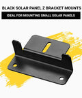Black Solar Panel Z Bracket Mount Kit for RVs Trailers Vans Campers Boats and Homes Lightweight Anodized Aluminum Mounting