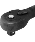 Close-up of Heavy Duty Reversible Ratchet Socket Wrench 3/4 In And 1 In Sizes Built Tough From Premium Alloy Steel.