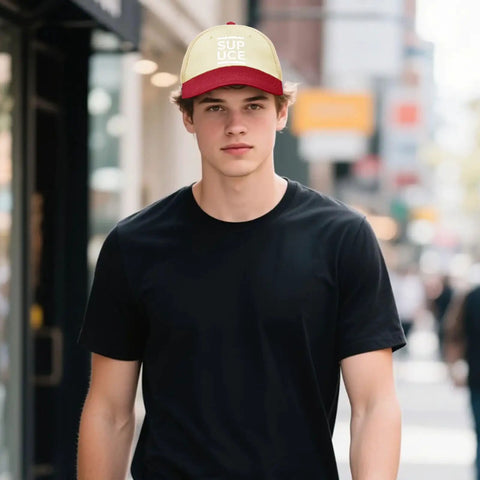 Cool Mens Golf Trucker Cap That Feels Like Air, vintage classic cotton hat, breathable six eyelet design, street style.