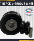 3-inch black V-Groove caster wheels for gates and carts