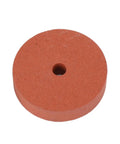 Red rubber grinding wheel for YDuupxe Cordless Mini Bench Grinder With 100W Copper Motor, ideal for tool sharpening.