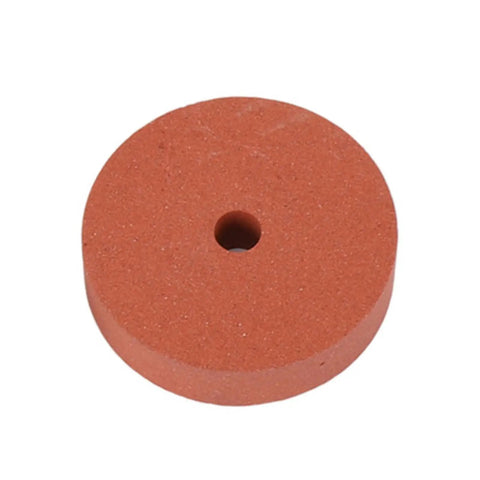 Red rubber grinding wheel for YDuupxe Cordless Mini Bench Grinder With 100W Copper Motor, ideal for tool sharpening.