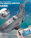 RC Shark Boat With HD Camera Real Time FPV Video App Control 2.4G Dual Mode showcasing its remote control features