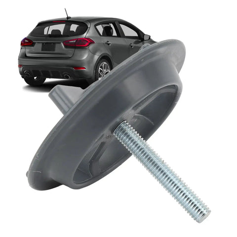 Spare Tire Hold Down Bolt Retainer Clamp For Forte 2013 To 2023 Forte5 Koup OEM 62850 3X000 Steel Alloy against grey car