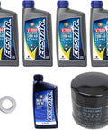 DF70 Outboard Oil Change Kit With Four Quarts Of ECSTAR V7000 Oil, 16510-87J00 Filter, One Quart Hypoid Gear Oil 80W90, And Drain Plug Gasket 09168-12012