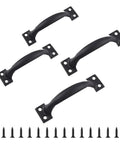 Four Pack Bow Shaped Metal Gate And Cabinet Handles For Wardrobes Cabinets Drawers Garage Doors And Fences with screws included